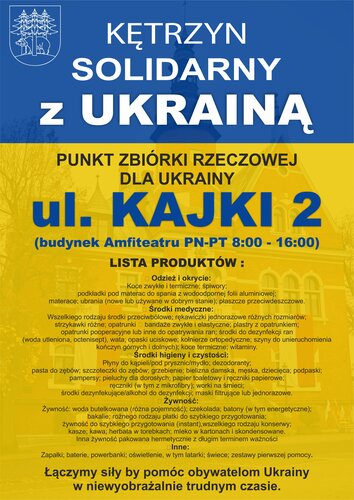 Pomoc dla Obywateli Ukrainy - zgłoś chęć zakwaterowania, weź udział w zbiórce rzeczowej