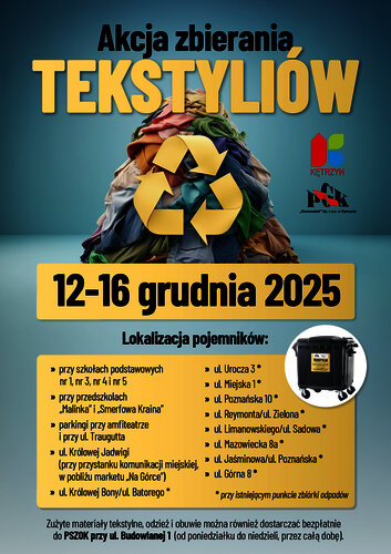 AKCJA ZBIERANIA TEKSTYLIÓW – 12–16 grudnia 2025 r.