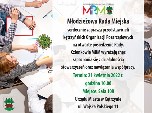 Młodzieżowa Rada Miejska zaprasza do współpracy kętrzyńskie Organizacje Pozarządowe.