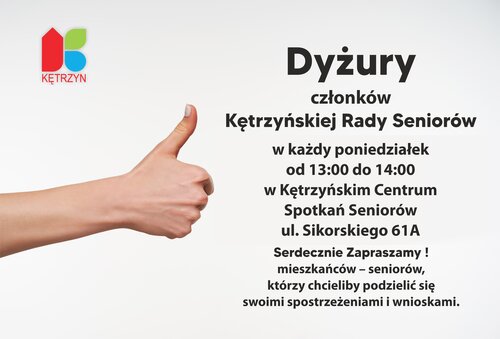 Informacja o dyżurach Kętrzyńskiej Rady Seniorów