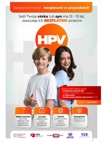 Bezpłatne Szczepienia przeciwko HPV dzieci w wieku 12-13 lat