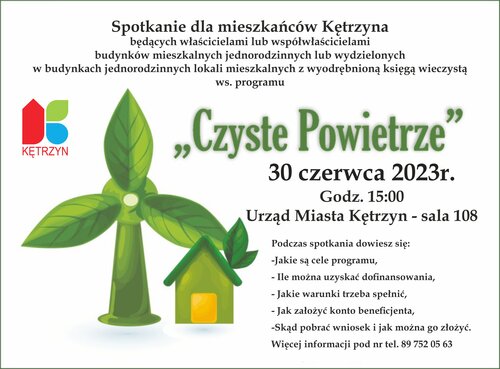 Spotkanie dla mieszkańców Kętrzyna ws. Programu „Czyste Powietrze”