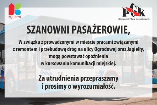 Opóźnienia w kursowaniu Komunikacji Miejskiej