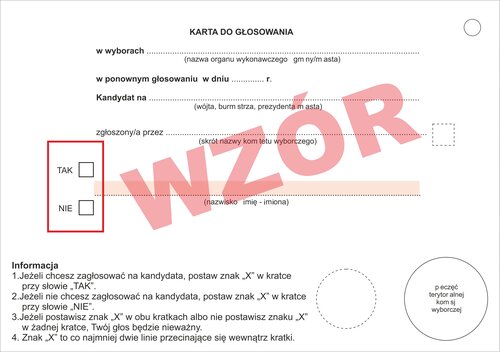 Obwieszczenie - 21 kwietnia głosowanie w wyborach na Burmistrza Miasta Kętrzyn na jednego kandydata