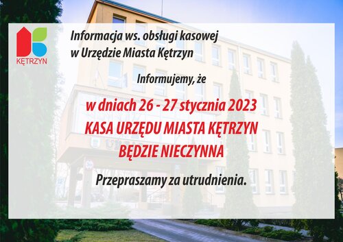 Informacja ws. obsługi kasowej w Urzędzie Miasta Kętrzyn