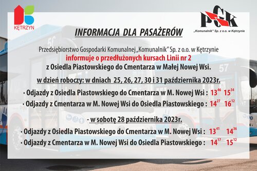 Zbliża się Święto Zmarłych - Informacja dla Pasażerów