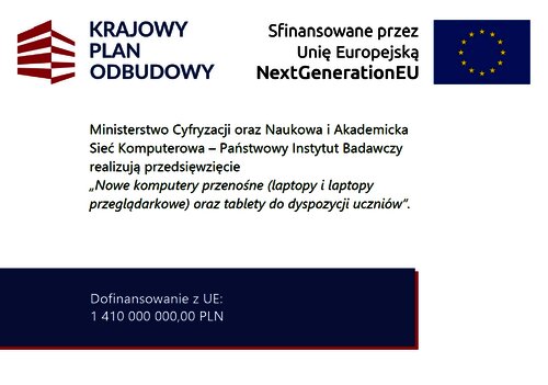 Nowe komputery przenośne (laptopy, laptopy przeglądarkowe i tablety) do dyspozycji uczniów