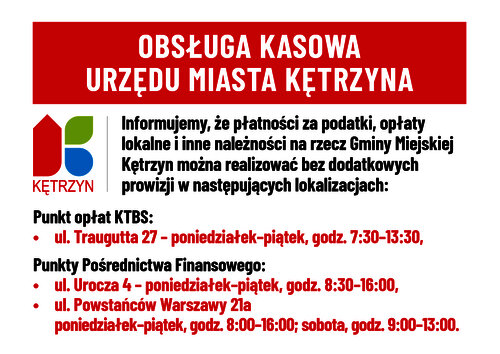 Obsługa kasowa Urzędu Miasta Kętrzyna