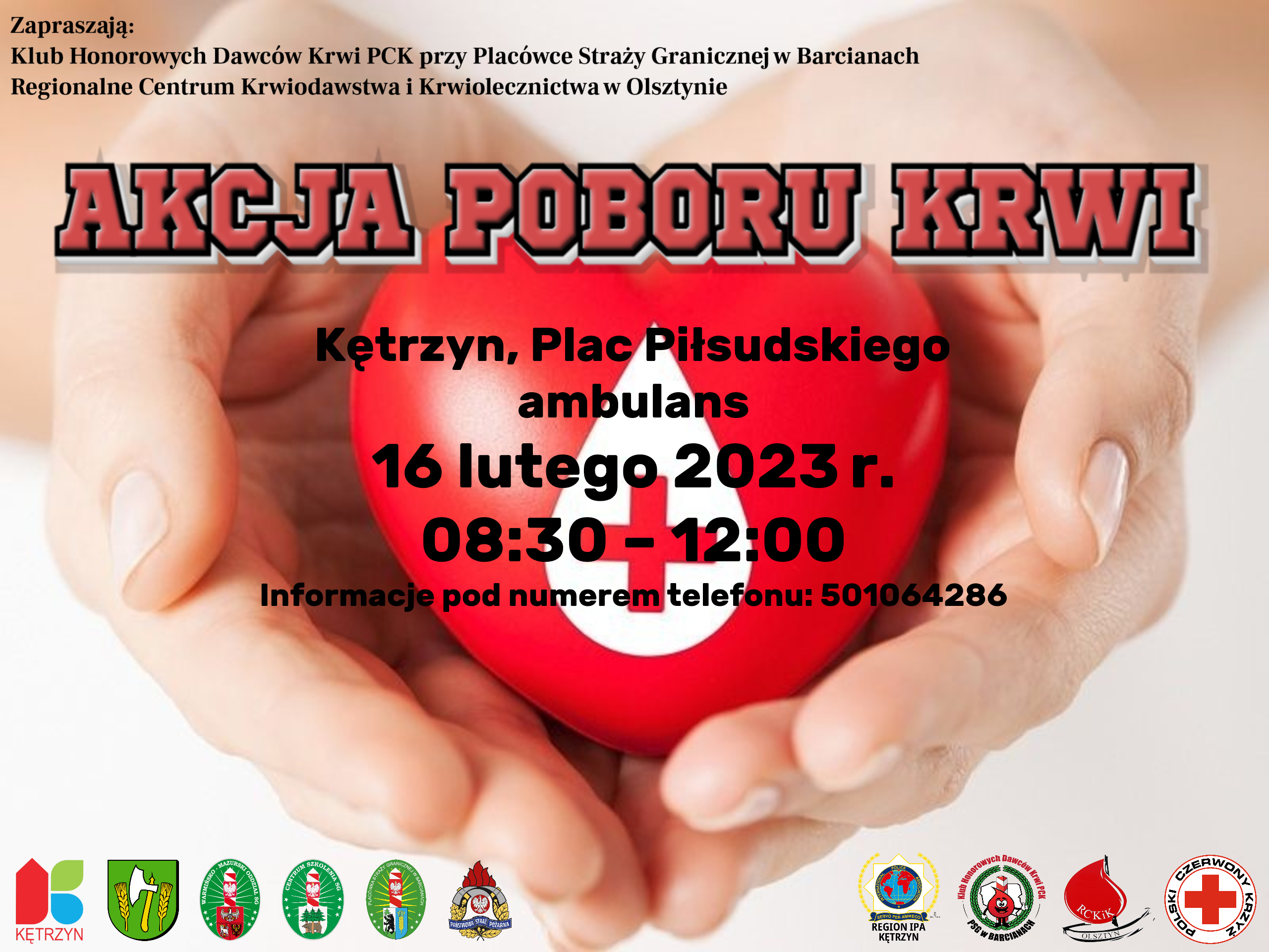 Już w najbliższy czwartek kolejna okazja do podzielenia się dobrem i kroplą krwi ❤️ ?  Zachęcamy wszystkich mieszkańców ❤️ Klub HDK PCK przy Placówce Straży Granicznej w Barcianach ?