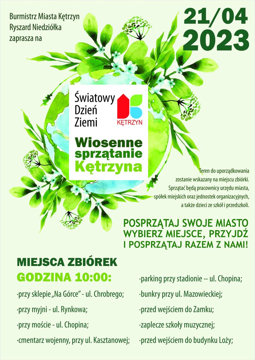 Już 21 kwietnia obchodzimy Światowy Dzień Ziemi. Zapraszamy do wspólnego sprzątania naszej małej ojczyzny. Pamiętajmy i dbajmy o naszą planetę każdego dnia. To nasz dom ??